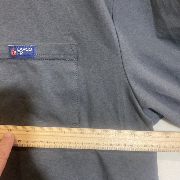 TwoLAPCO Flame Resistant Henley Shirt XL Regular Gray/BlueWorkwear NFPA 70E CAT2 - Picture 10 of 10